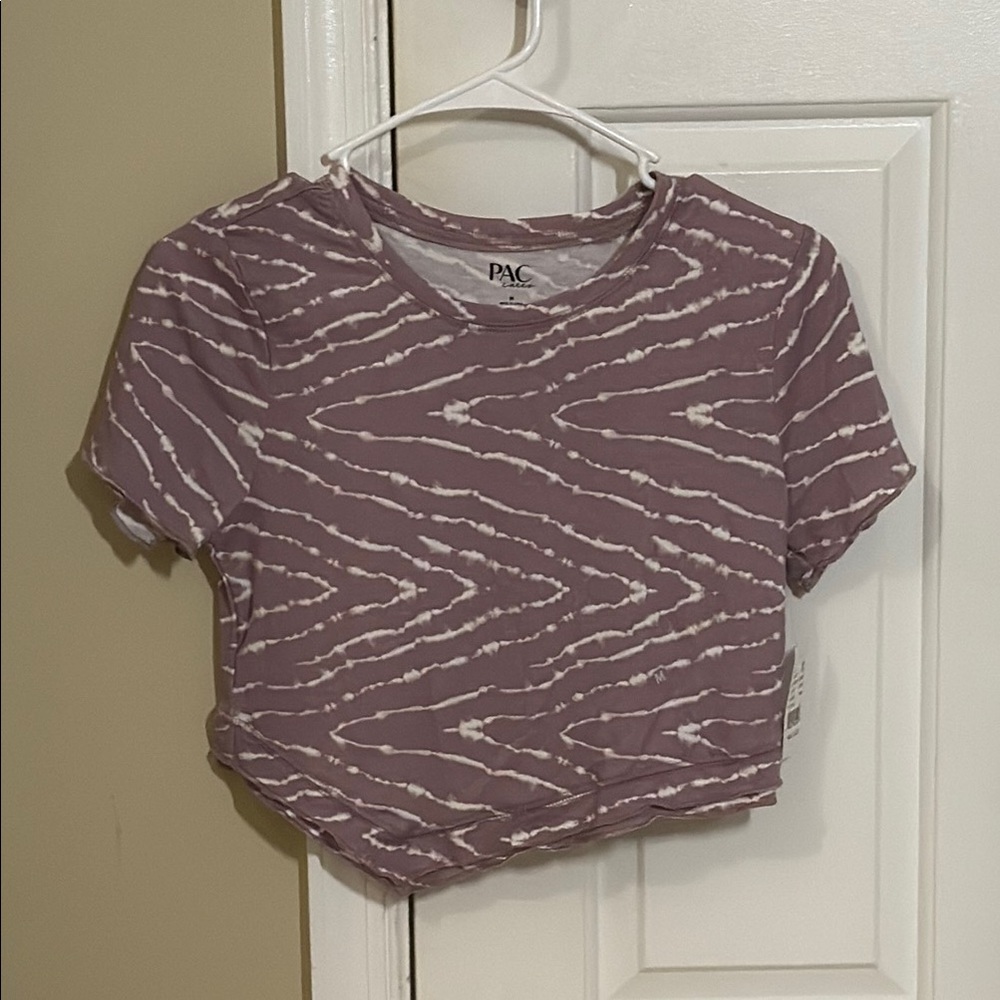 Pacsun Purple and White Tie-Dye Crop Tee
